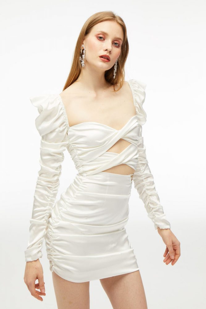 Freya Hollow Out Square Neck Dress