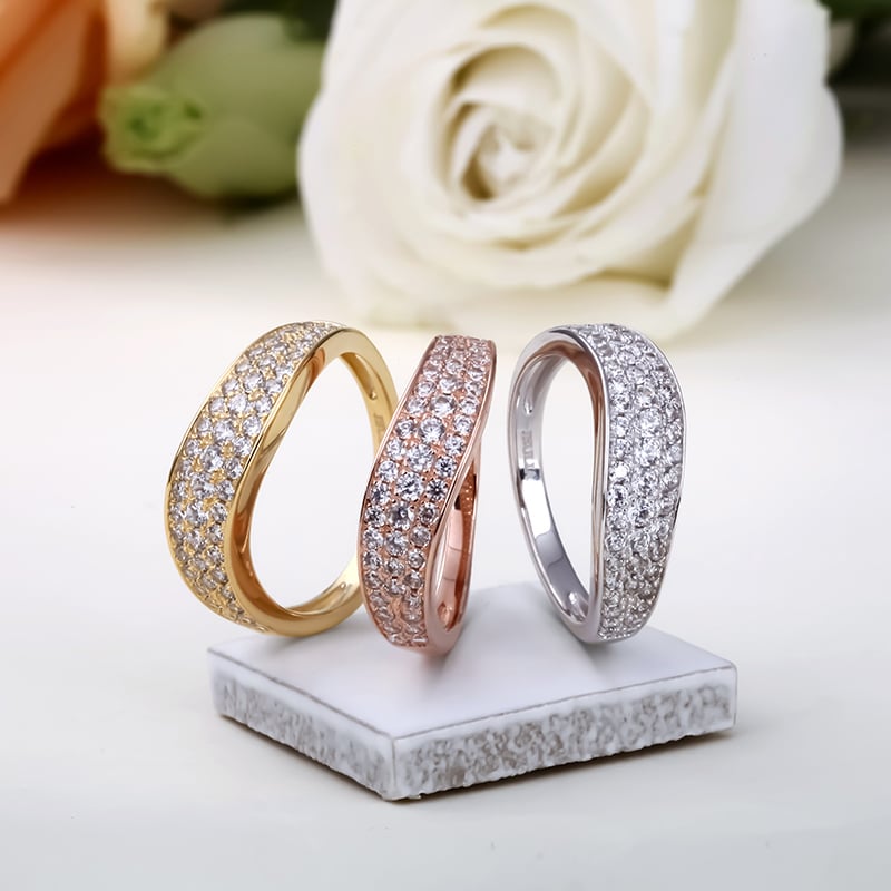 Jeulia Stacking Sterling Silver Women's Band Set