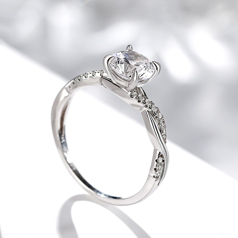 Jeulia Moissanite Twist Round Cut Ring