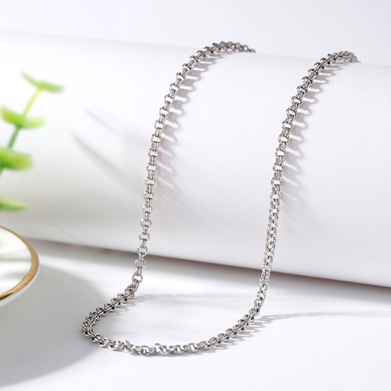 Jeulia Double Chain Design Sterling Silver Necklace