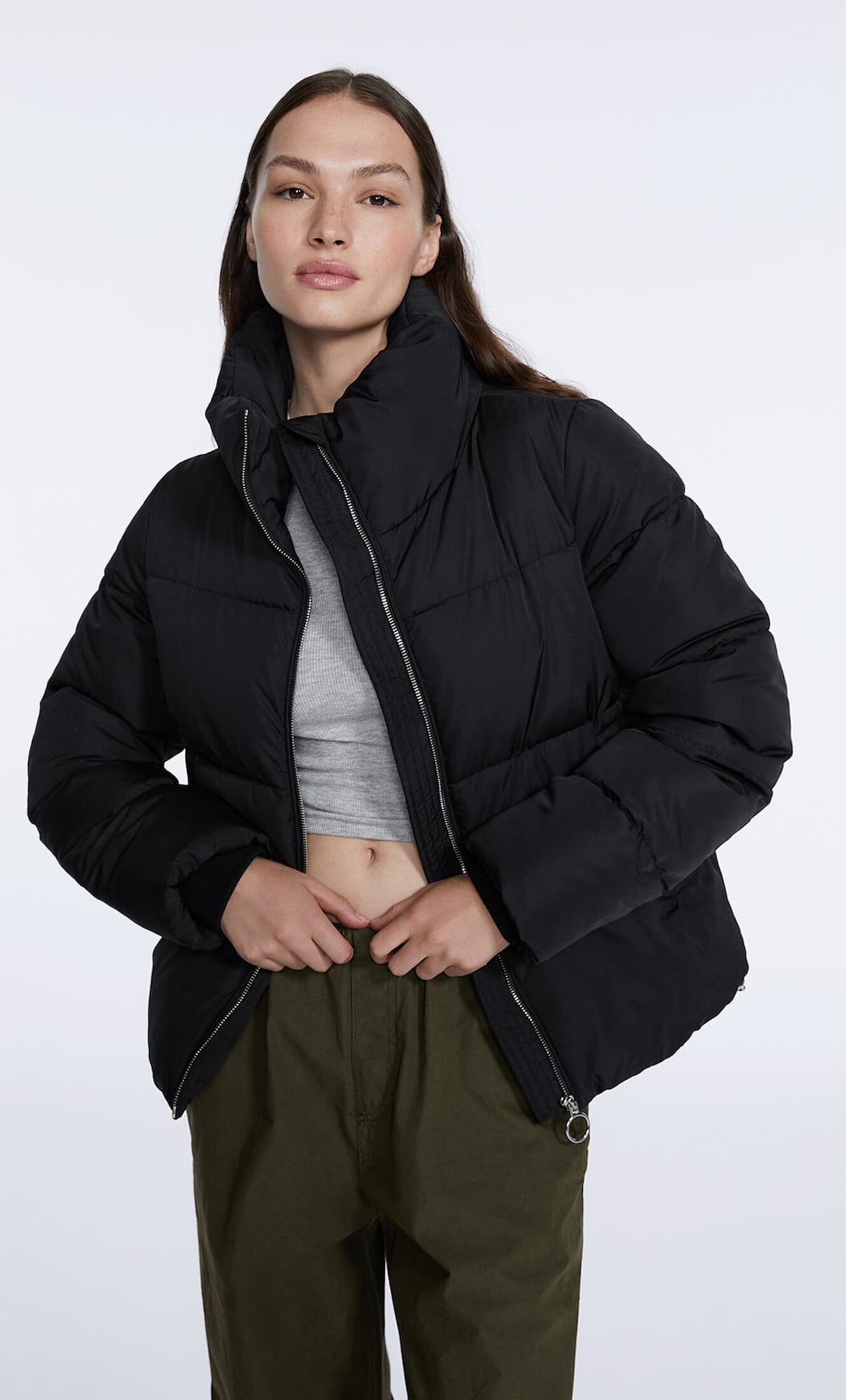 High neck puffer jacket