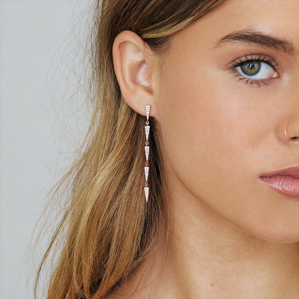 GWEN DROP EARRINGS ROSE GOLD