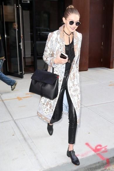 Gigi Hadid wearing Mansur Gavriel Lady Bag