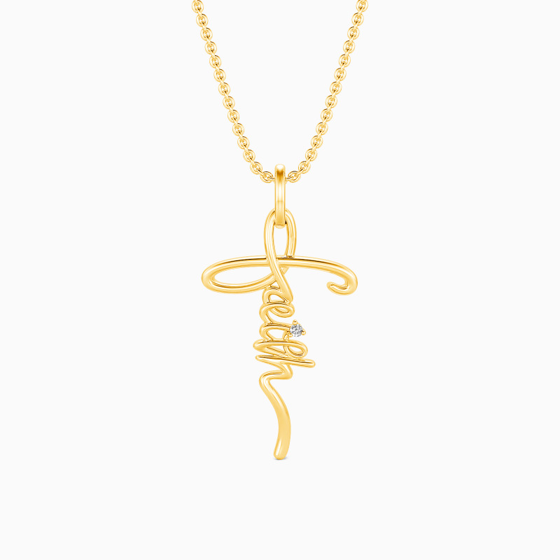 SHE·SAID·YES "Faith Of Cross" Round Cut Necklace