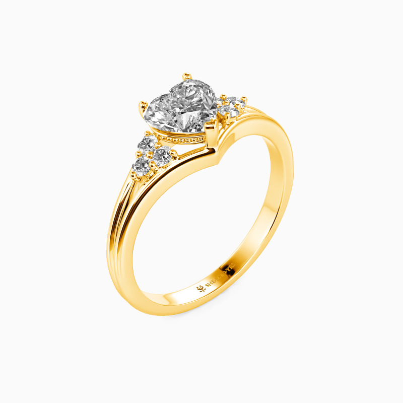 SHE·SAID·YES " Two Souls, One Heart" Heart Cut Engagement Ring