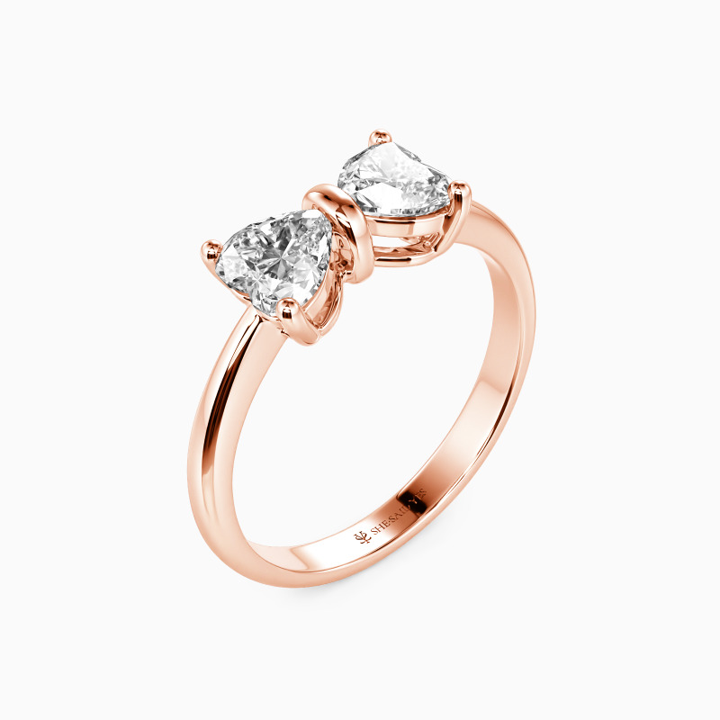 SHE·SAID·YES "Heart to Heart" Heart Cut Side Stone Engagement Ring