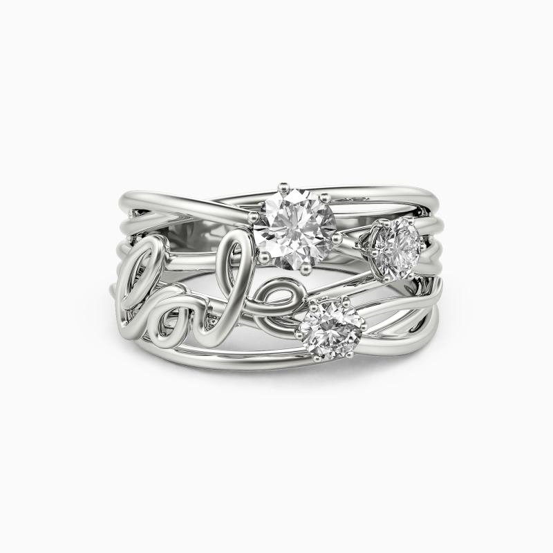 SHE·SAID·YES "Lingering Love" Round Cut Ring