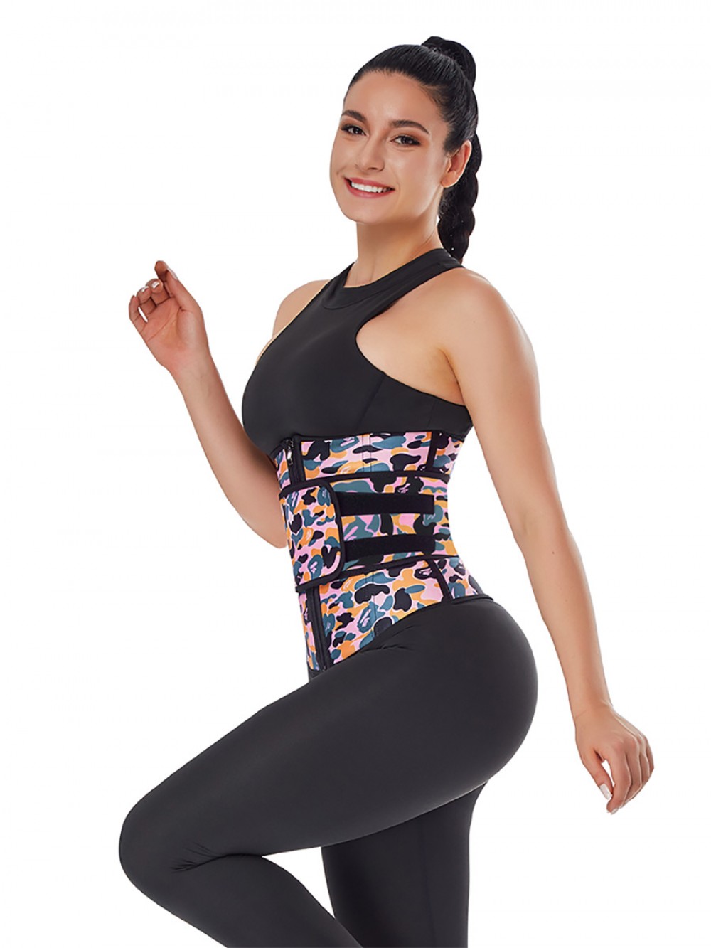 Camo Print Sling-Belt Latex Waist Trainer Highest Compression