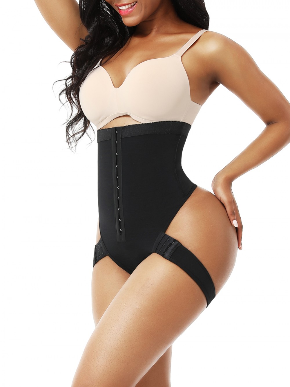 Black High Waist Butt Lifter With 2 Side Straps Body Shapewear