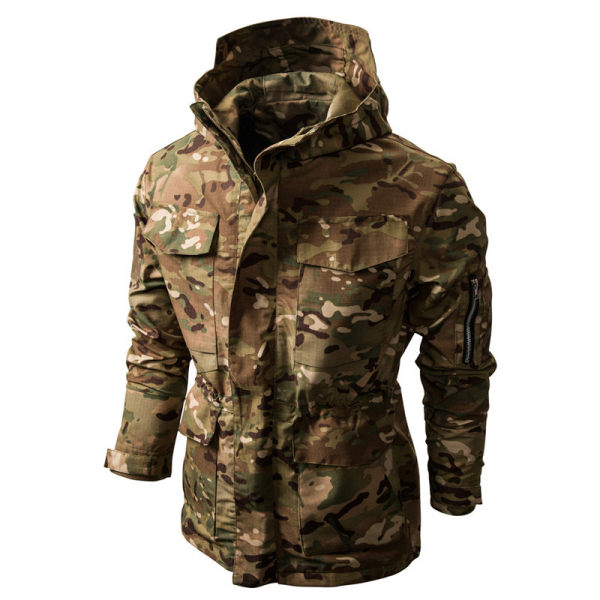 Mens hooded multifunctional jacket