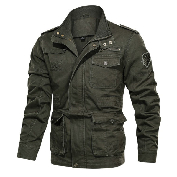 Men's outdoor mid-length military jacket