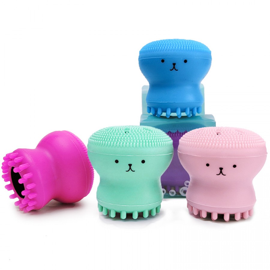 Custom Bulk Silicone Wash Brush Octopus Shape Double Sizes