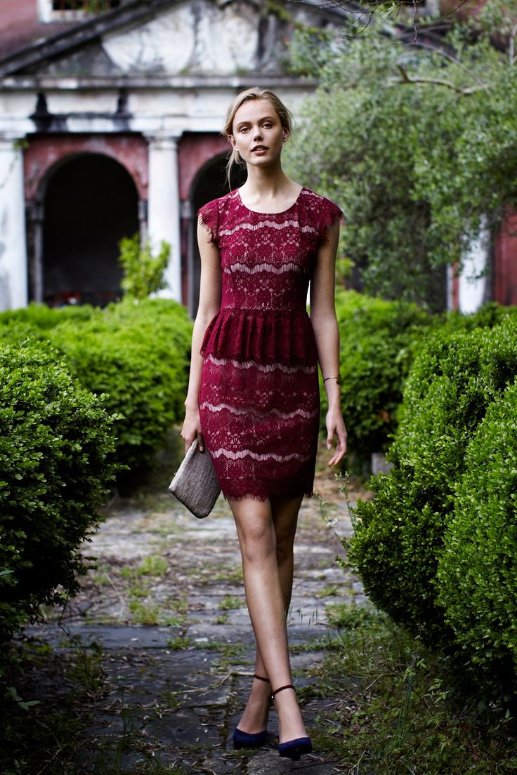 Pretty lace peplum dress
