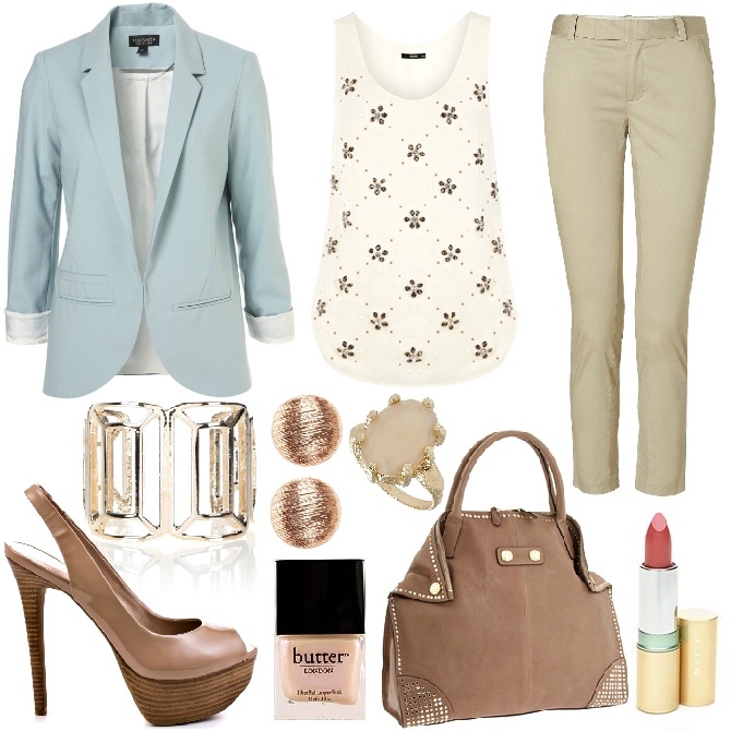 Tank top and blazer for office outfit