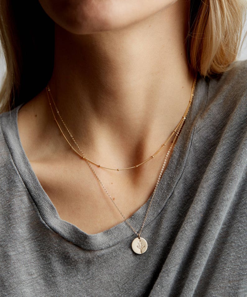 Dainty Layered Necklace Set of 2 - Short and Long Layering Necklaces - Personalized Initial Layer Necklaces with Initials, Symbols - LS959