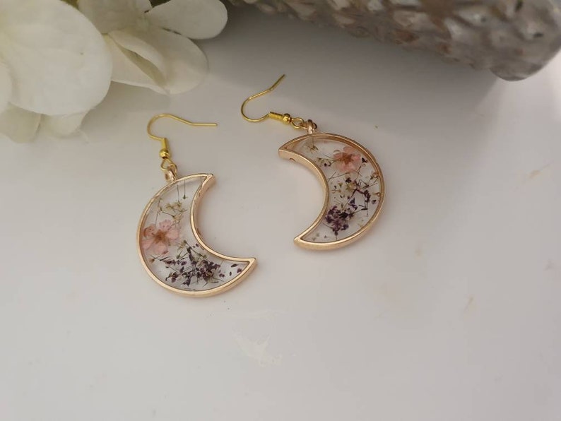 handmade flower resin earrings