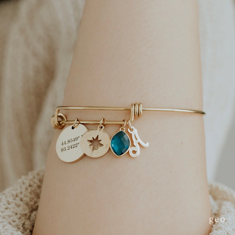 Choose Your Charm Bracelet Design Your Own Personalized Gifts for Mom Stack Charm Bangle Birthday Gifts For Her Stack Bracelet Mothers Day