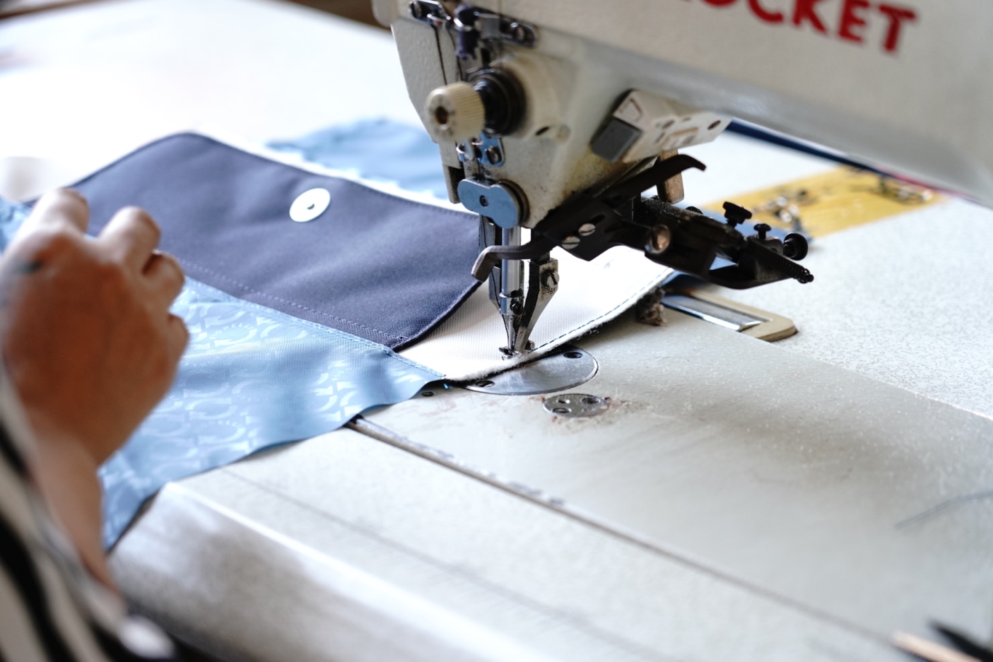 Recycled polyester backpack making by Autron Industry