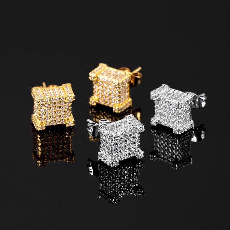 Helloice Iced Paved Diamond Stud Earring