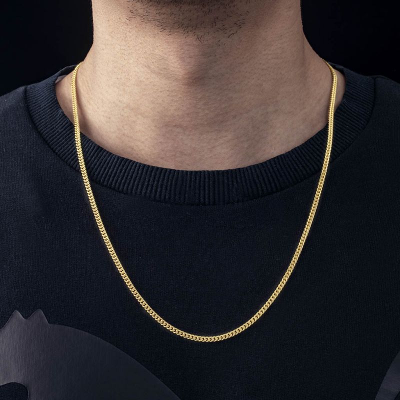 Helloice 3mm Cuban Chain in Gold Buy here